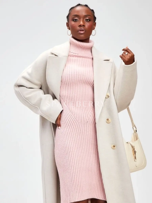 Женское теплое вечернее вязаное платье